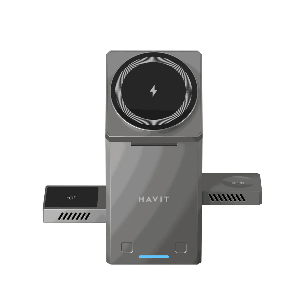 Havit W3106 3‑in‑1 Electric Rotating Wireless Charger.