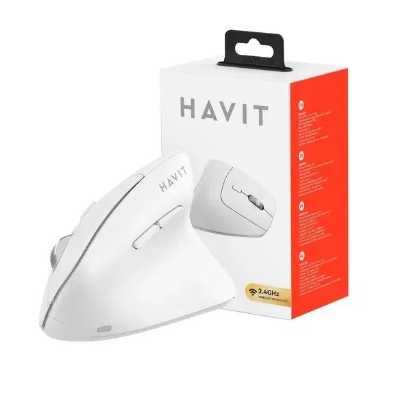 Havit MS45WB Dual-Mode Wireless Mouse (2.4GHz + Bluetooth) - White