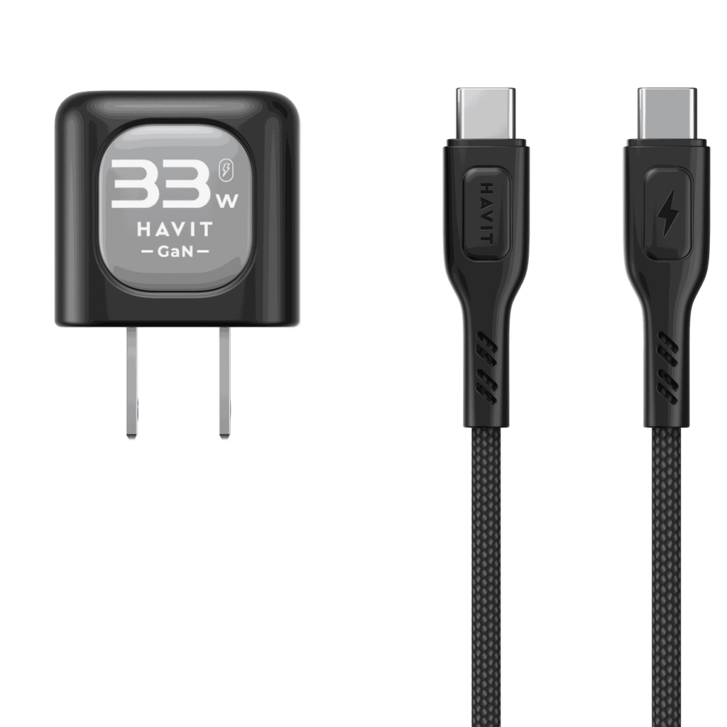 Product Title: Havit UC233 33W GaN Fast Travel Charger – USB-C Power Adapter