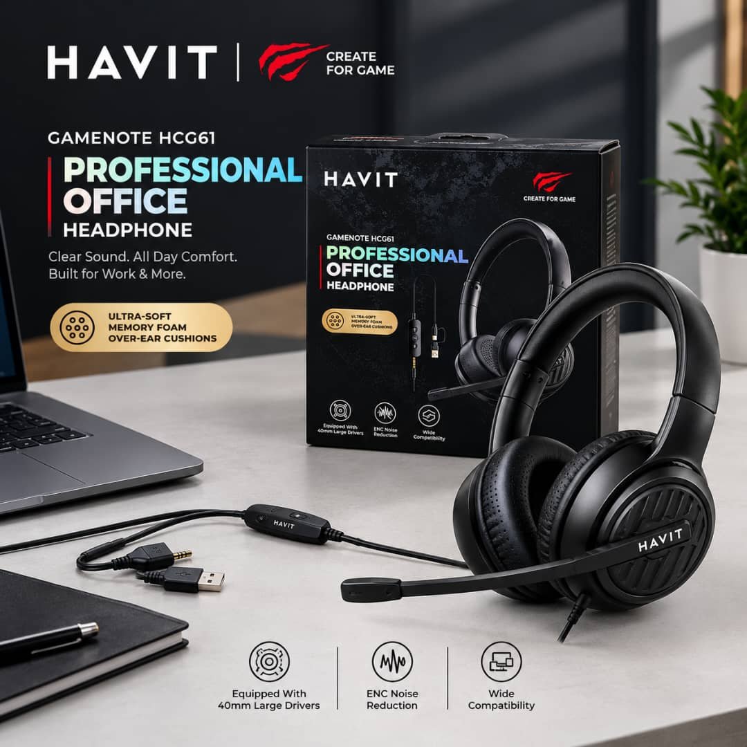 HAVIT GAMENOTE HCG61 Professional Office Headphones