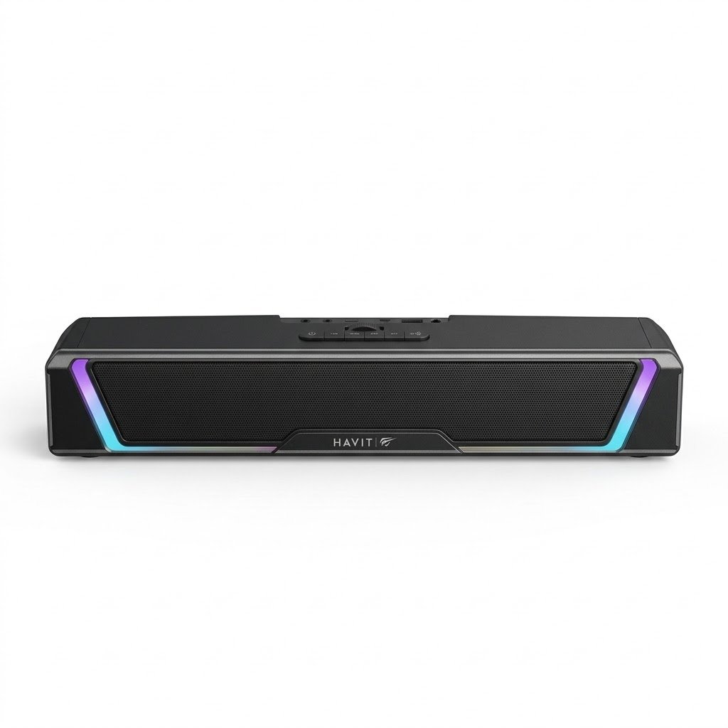 HAVIT GAMENOTE SK221 RGB Gaming Soundbar – 2.0 Stereo | Dual-Mode Connection