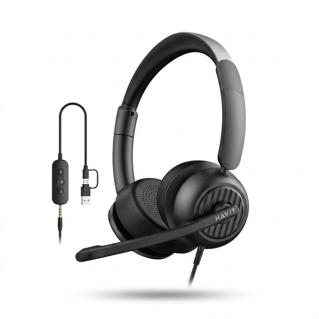 HAVIT GAMENOTE HC661 Professional Office Headphones – ENC | 40mm Drivers