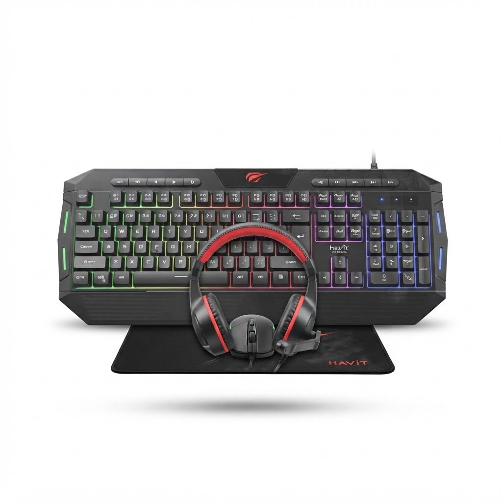 HAVIT GAMENOTE KB501CM Gaming Combo – Keyboard, Mouse, Headphone & Mouse Pad