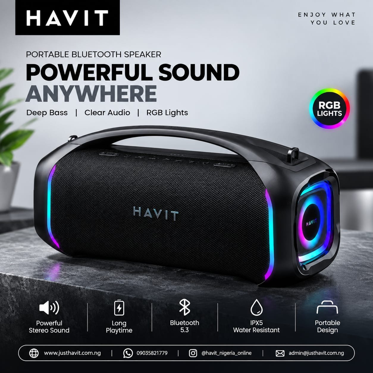 HAVIT Sk910bt  PartyBox Blast Wireless 100w Speaker